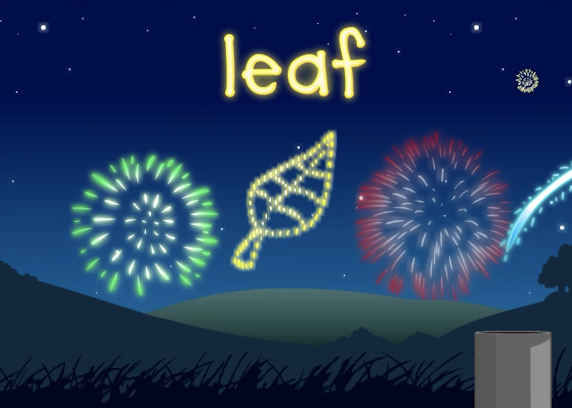 Vowel sound fireworks game from ABCmouse.com. 